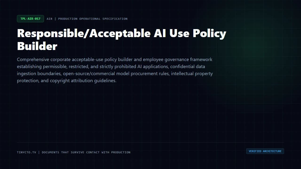 Responsible/Acceptable AI Use Policy Builder blueprint visual card