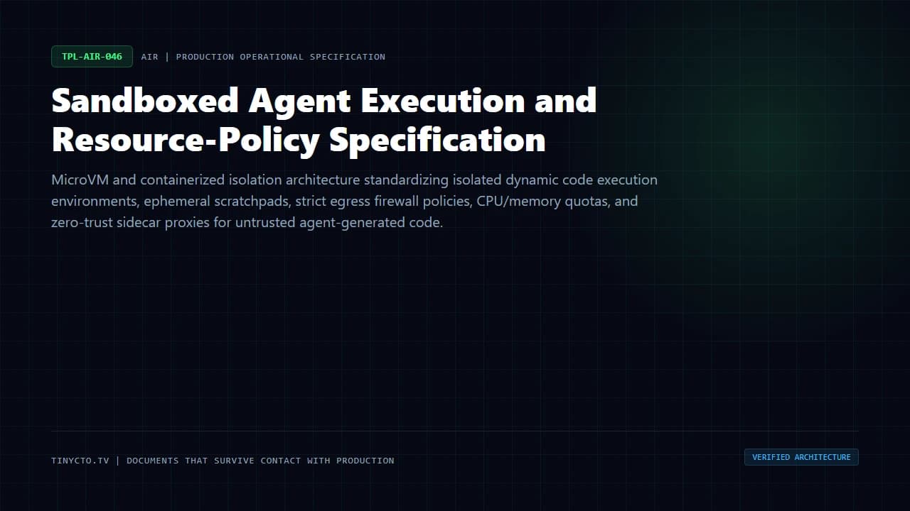 Sandboxed Agent Execution and Resource-Policy Specification blueprint visual card