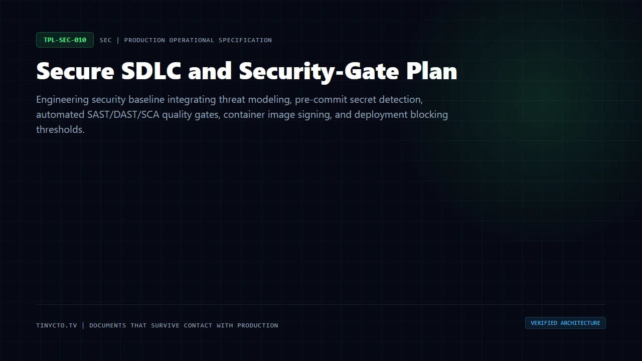 Secure SDLC and Security-Gate Plan blueprint visual card