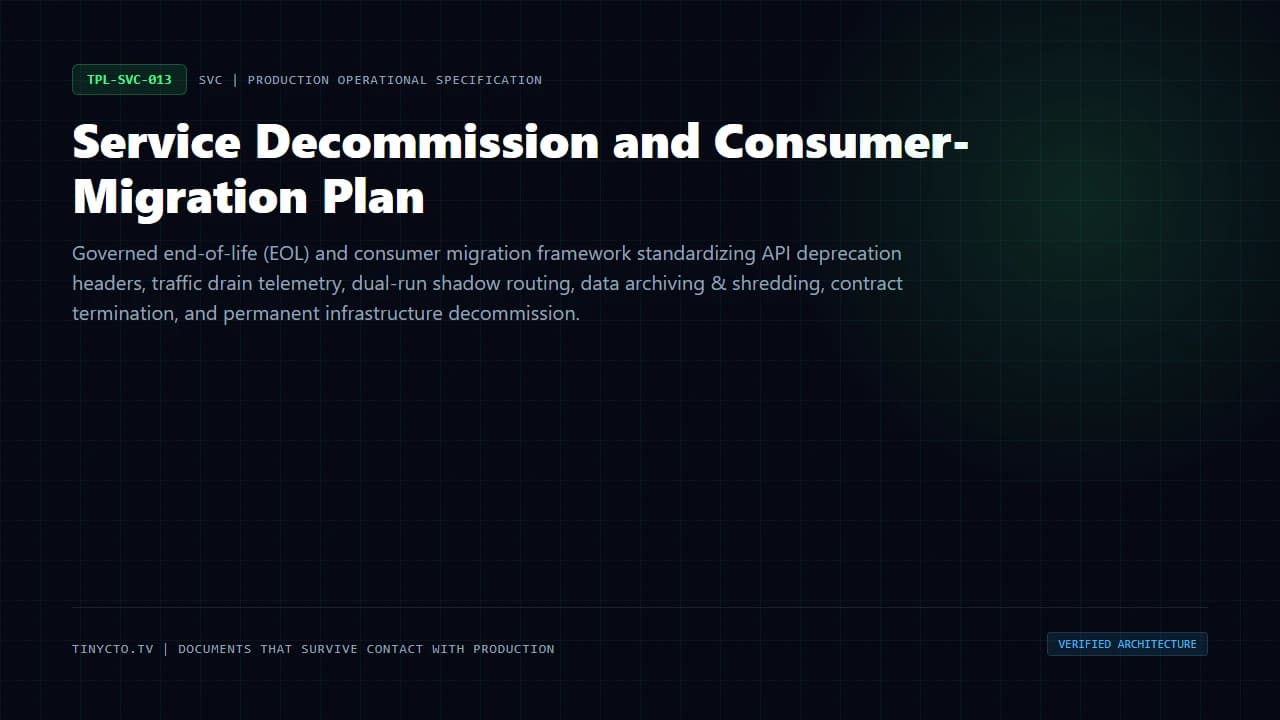 Service Decommission and Consumer-Migration Plan blueprint visual card