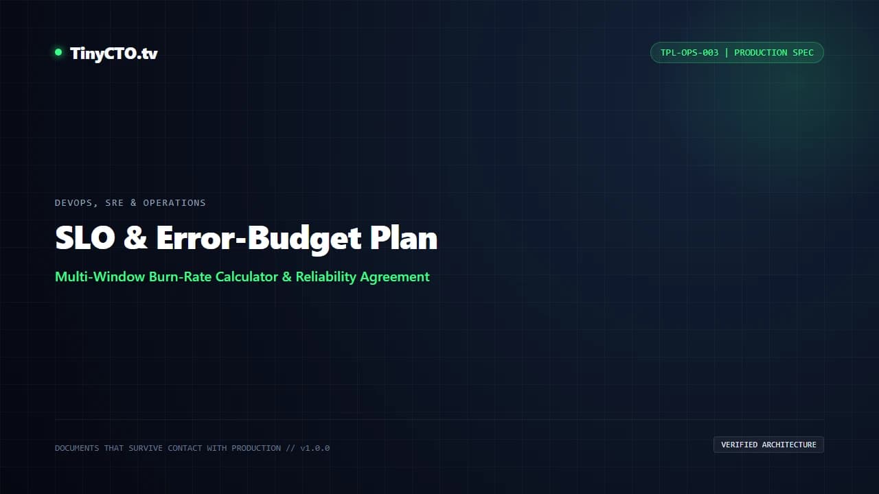 SLO and Error-Budget Plan blueprint visual card