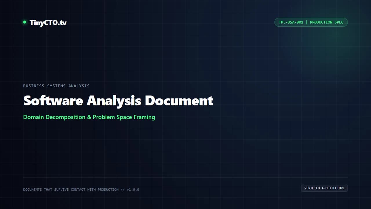 Software Analysis Document blueprint visual card