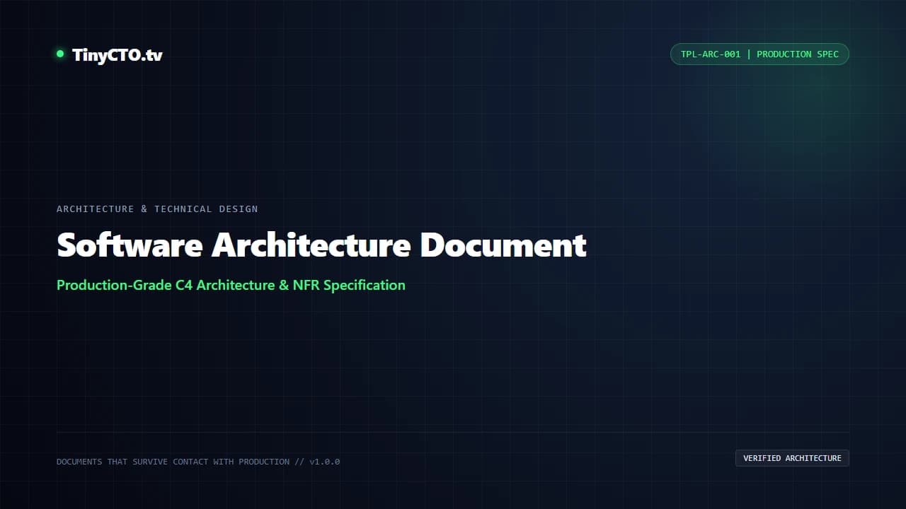 Software Architecture Document technical blueprint diagram showing C4 context and container topology.