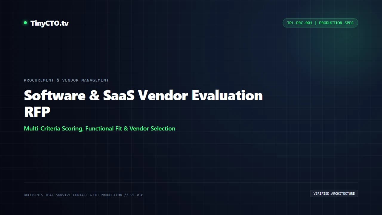 Software & SaaS Vendor Evaluation RFP blueprint visual card