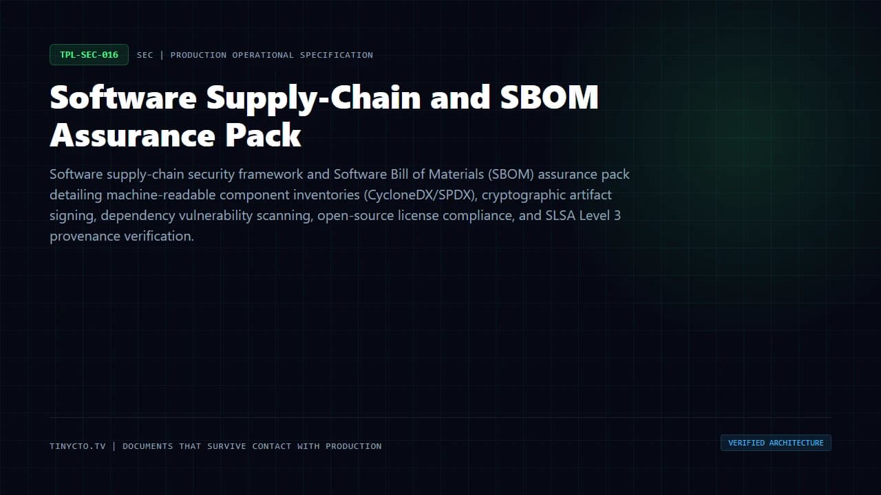Software Supply-Chain and SBOM Assurance Pack blueprint visual card