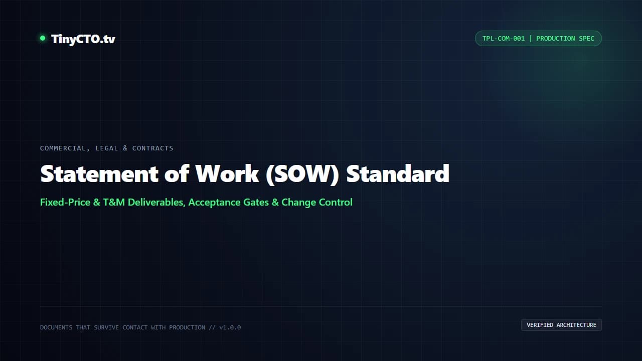 Statement of Work (SOW) Standard blueprint visual card