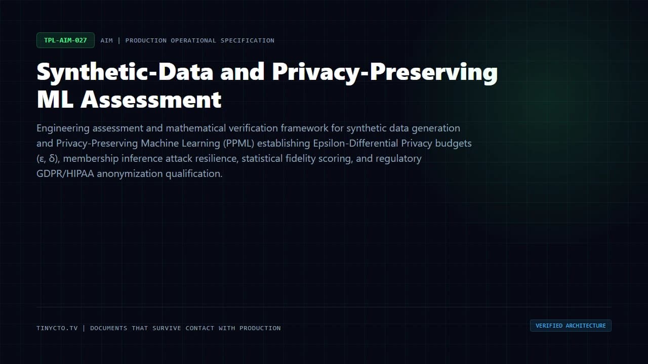 Synthetic-Data and Privacy-Preserving ML Assessment blueprint visual card