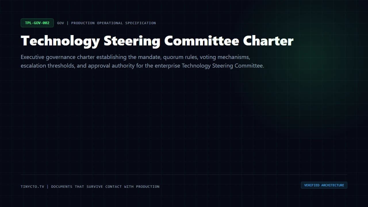Technology Steering Committee Charter blueprint visual card