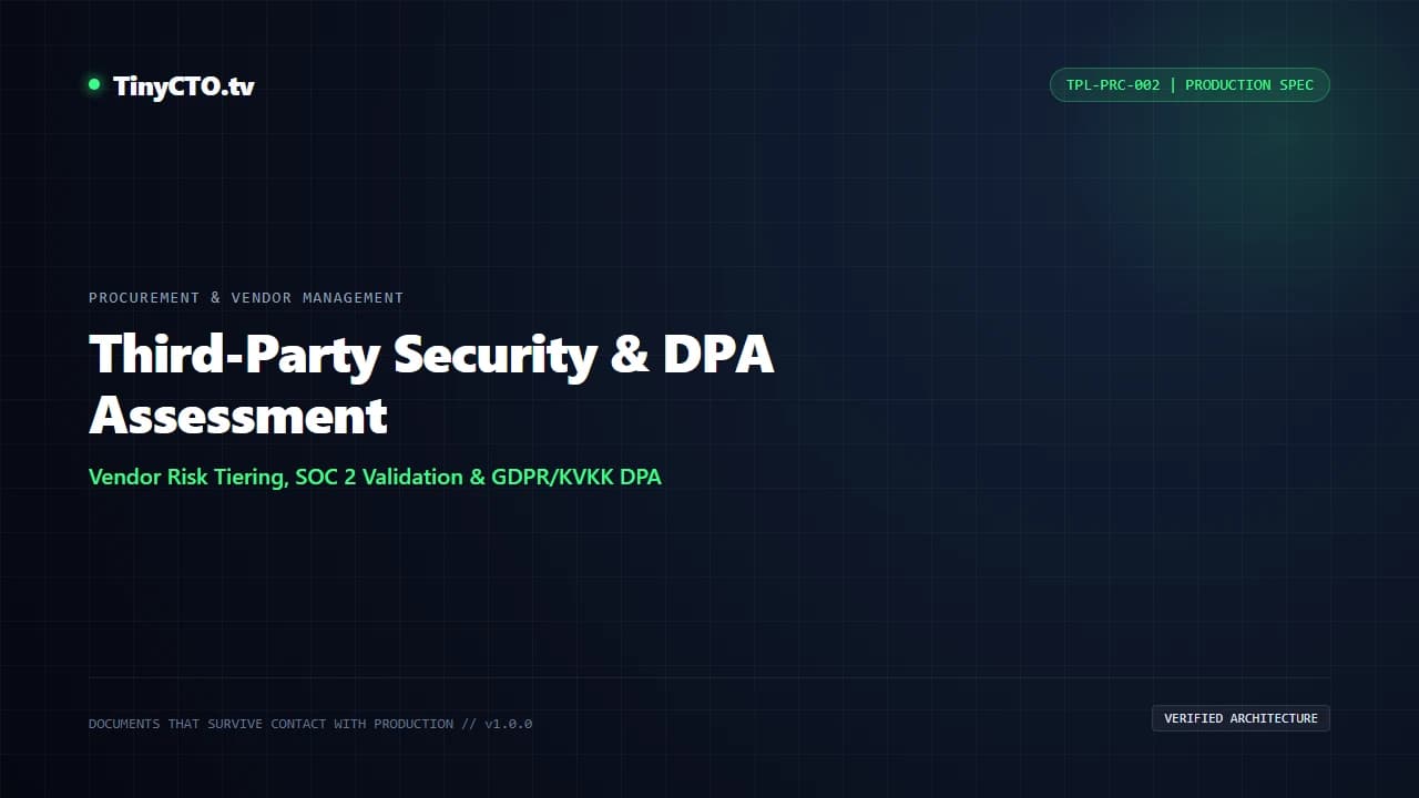 Third-Party Security & DPA Assessment blueprint visual card