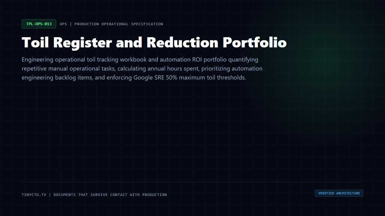 Toil Register and Reduction Portfolio blueprint visual card