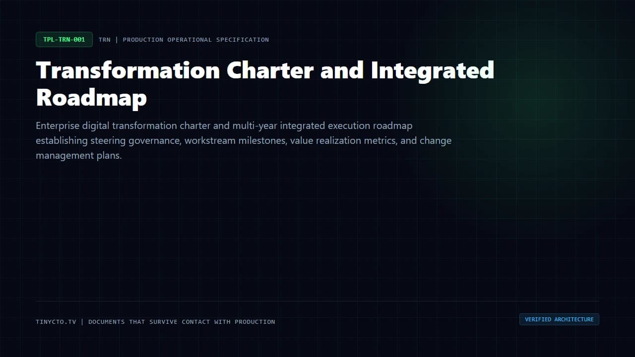 Transformation Charter and Integrated Roadmap blueprint visual card