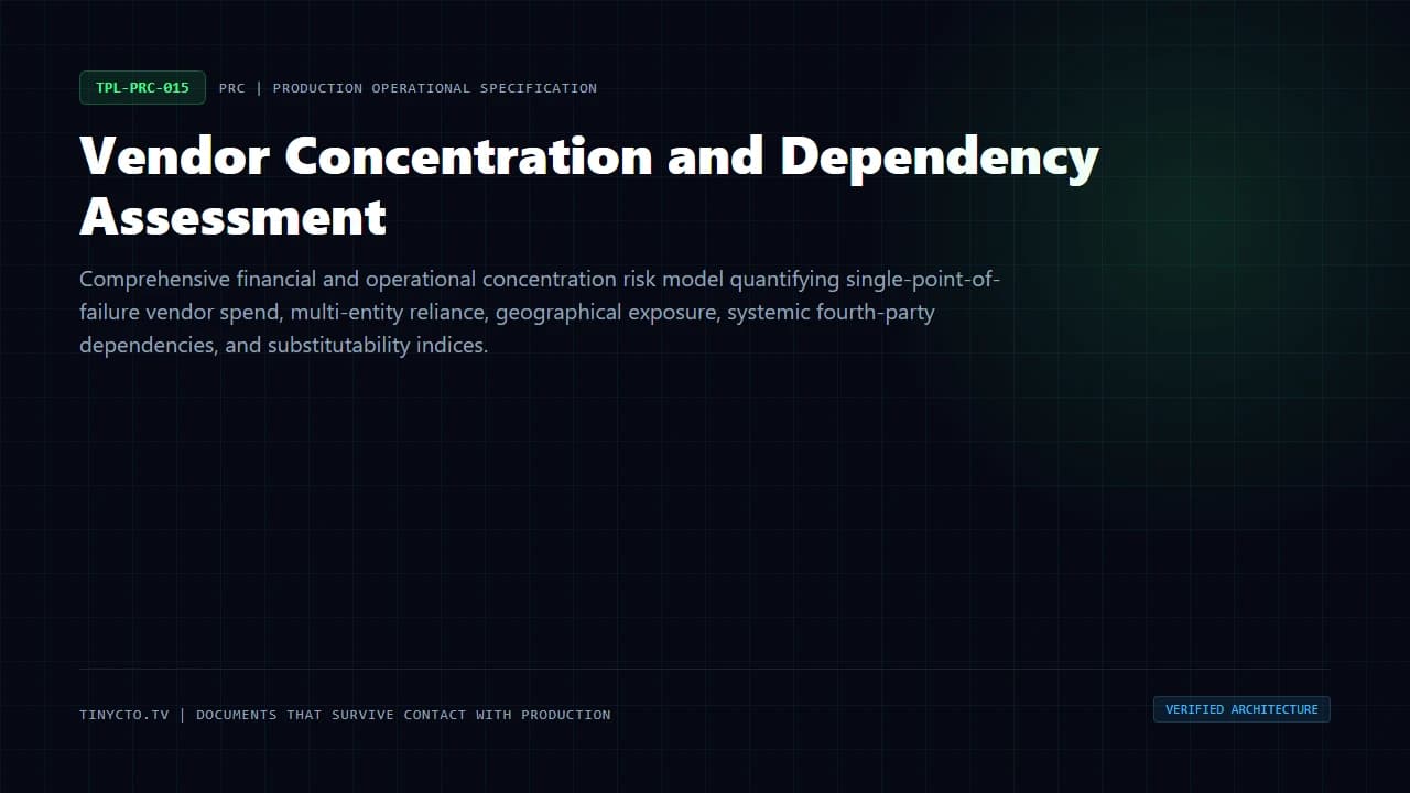 Vendor Concentration and Dependency Assessment blueprint visual card