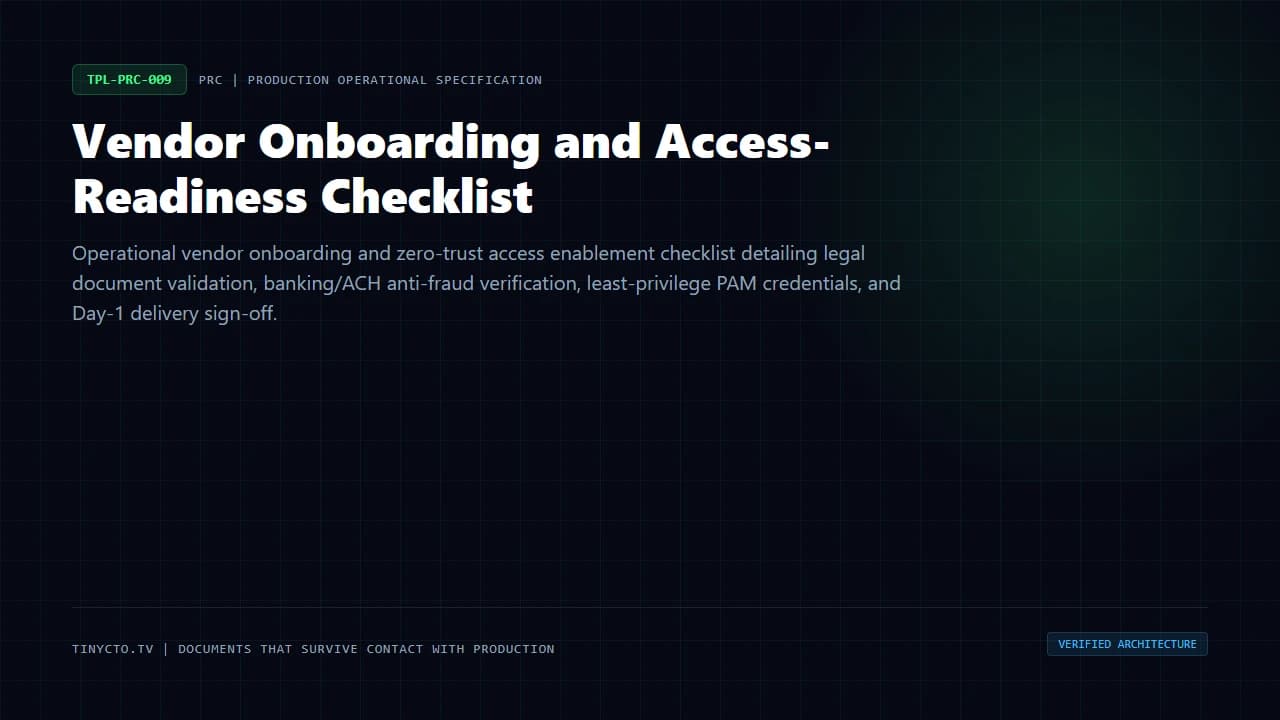 Vendor Onboarding and Access-Readiness Checklist blueprint visual card