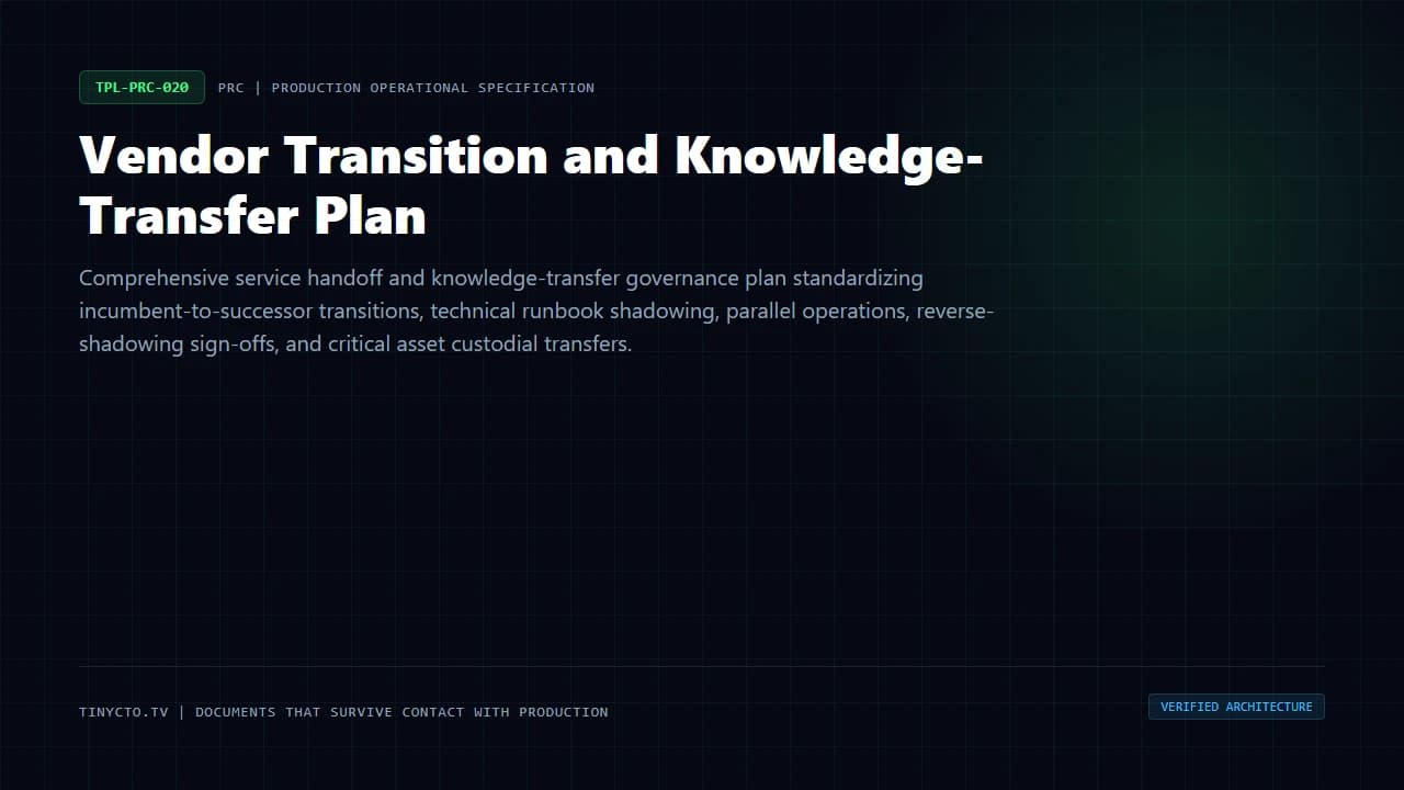 Vendor Transition and Knowledge-Transfer Plan blueprint visual card